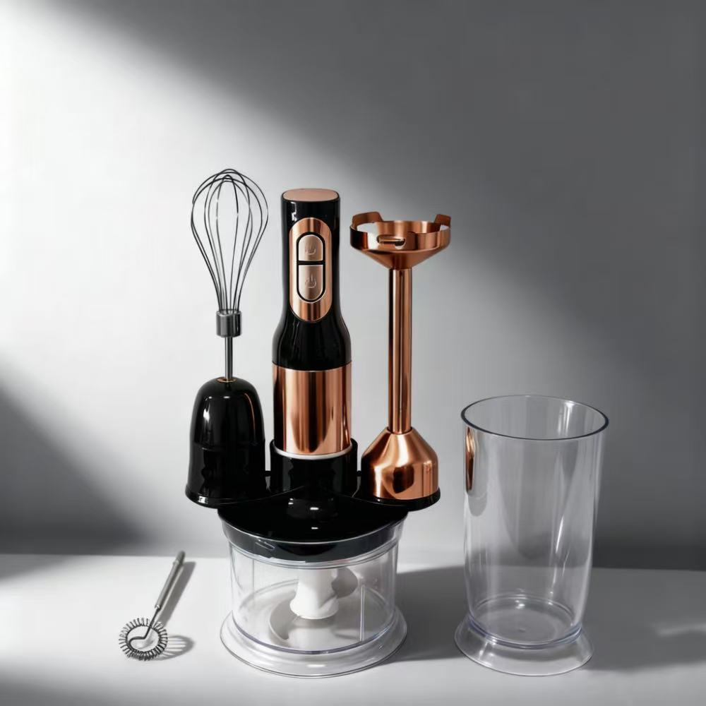 1000W Power Multifunction Hand Blender With 500ml Chopper, Egg Whisk, Measuring Cup And Milk Frother